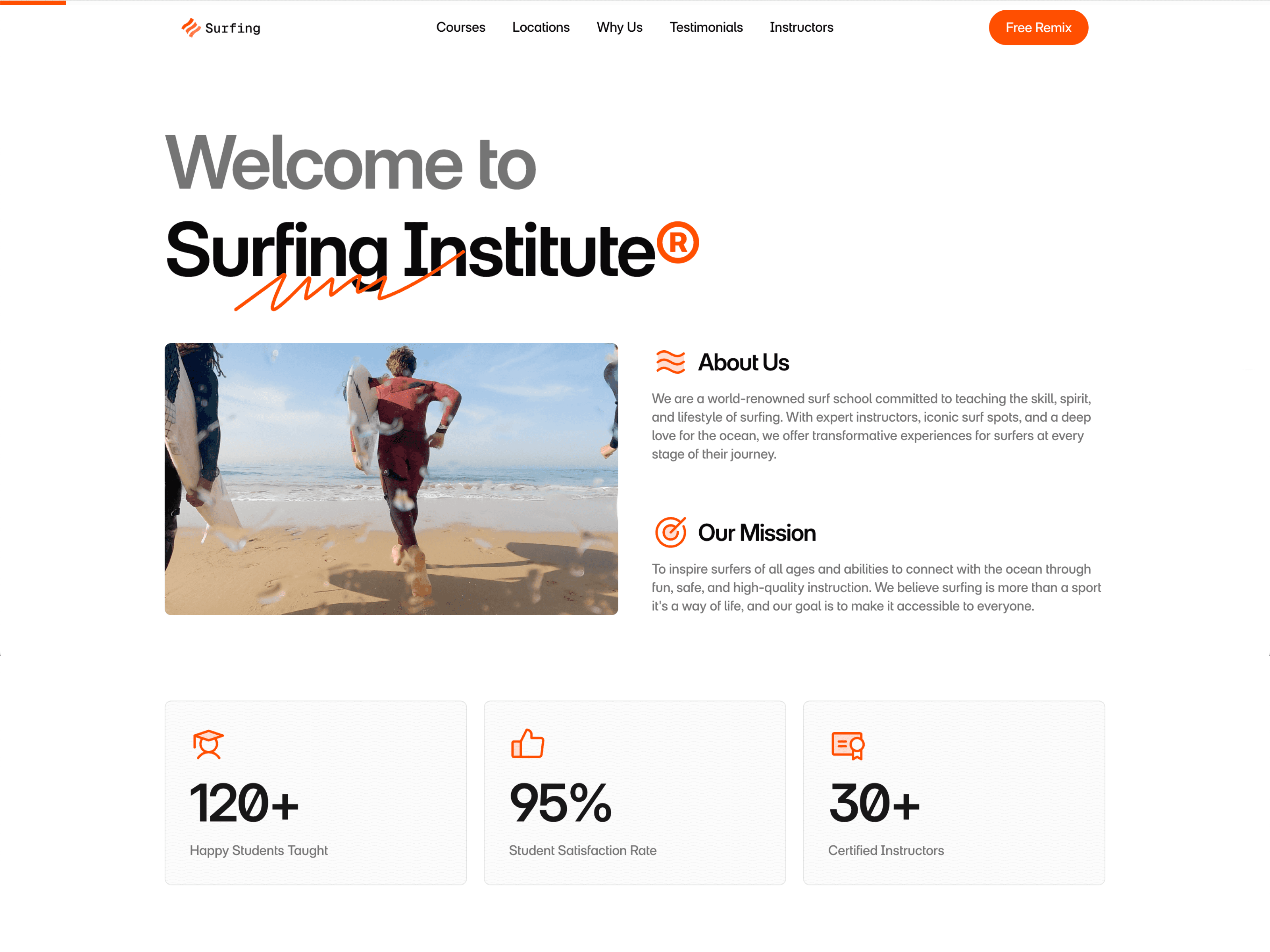 Surfing Free Framer Template