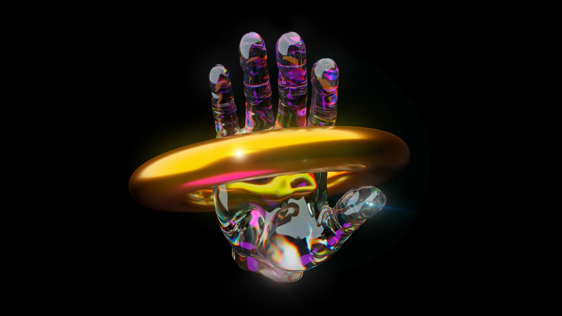 Holographic Glass Hand