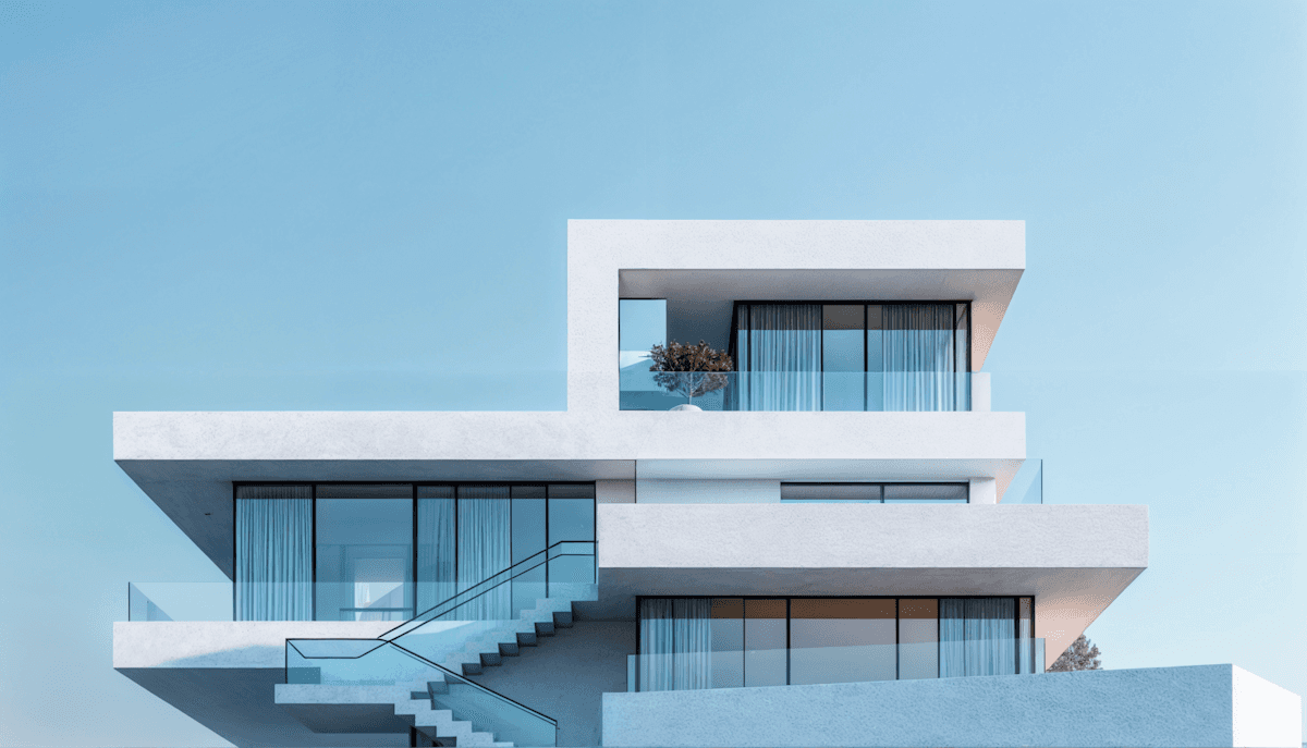luxury villa with glass facade