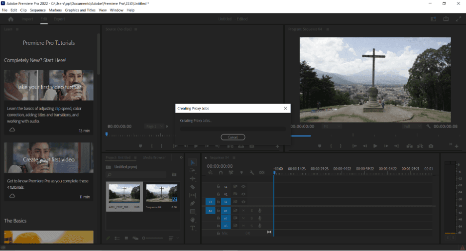 Premiere Pro being run on Vagon