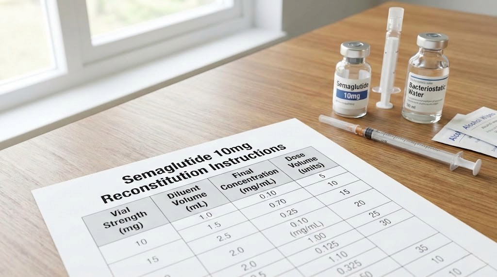 Semaglutide reconstitution chart 10mg