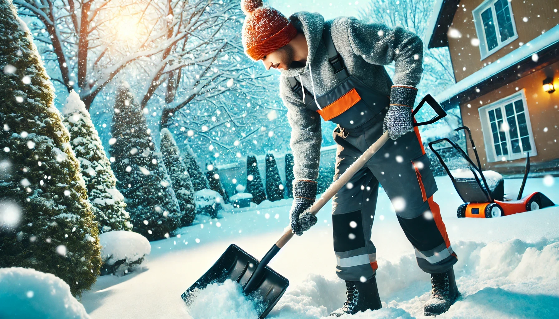 Man shoveling snow