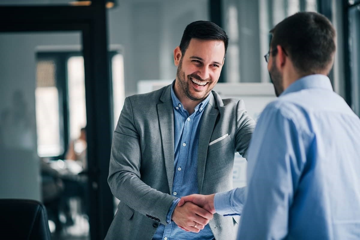 Professional men shaking hands