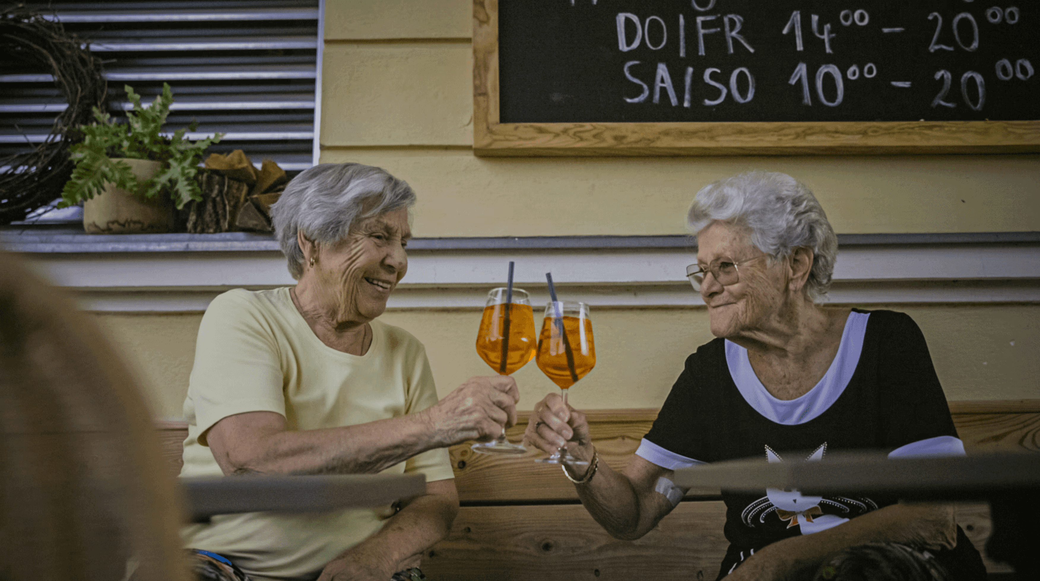 Woman standing on the balcony