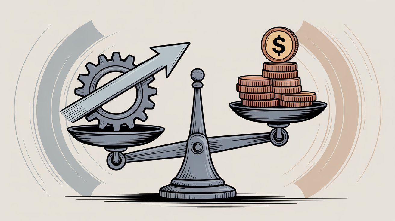 Visual summary comparing key factors between inbound and outbound sales approaches including costs, speed, and control