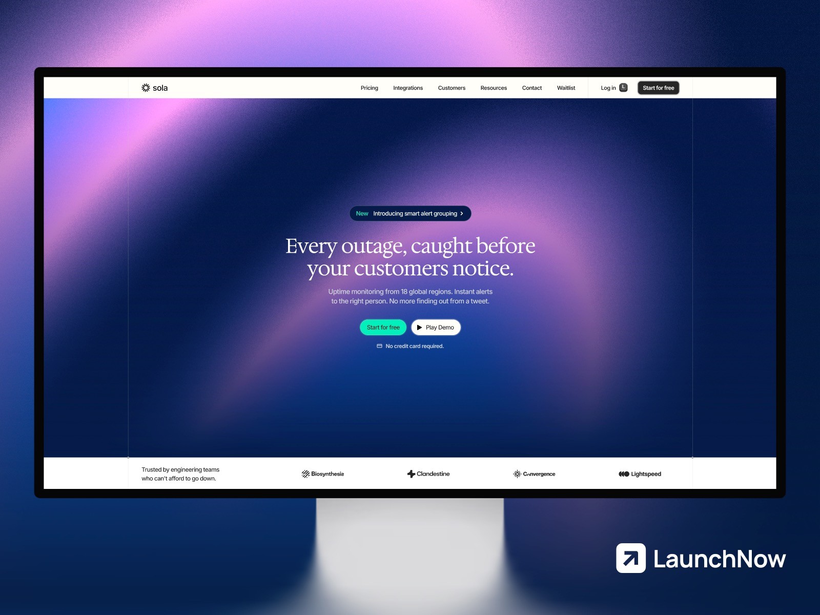 Sola Framer SaaS template preview
