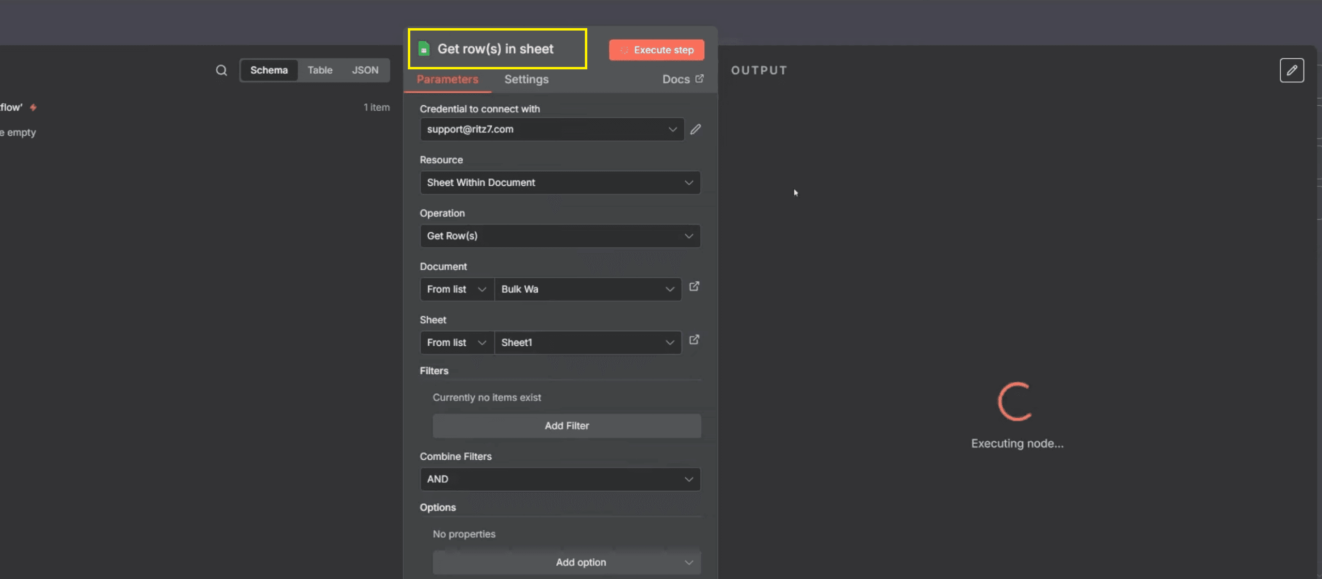get rows parameters - sheet