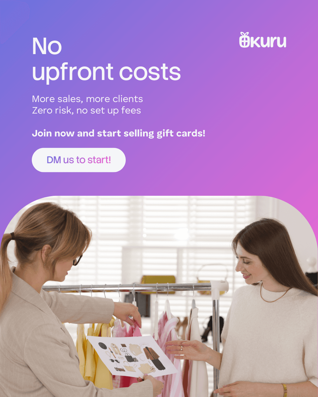 Graph showing potential earnings from selling gift cards for your business on the Okuru platform