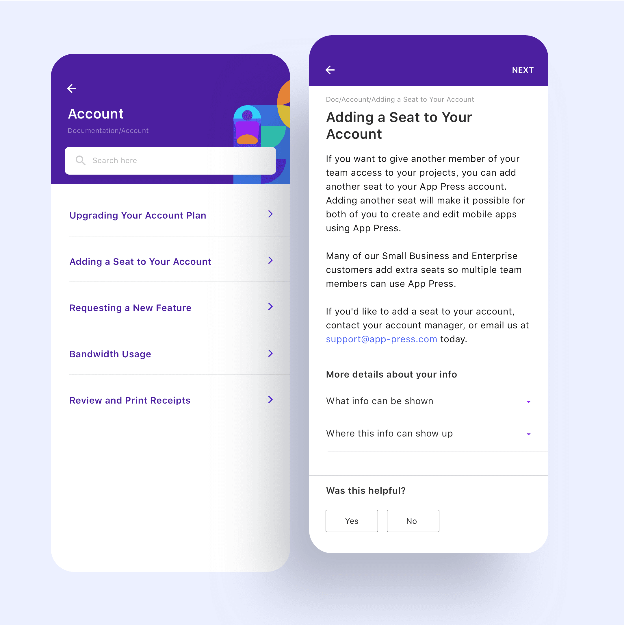 Help and documentation