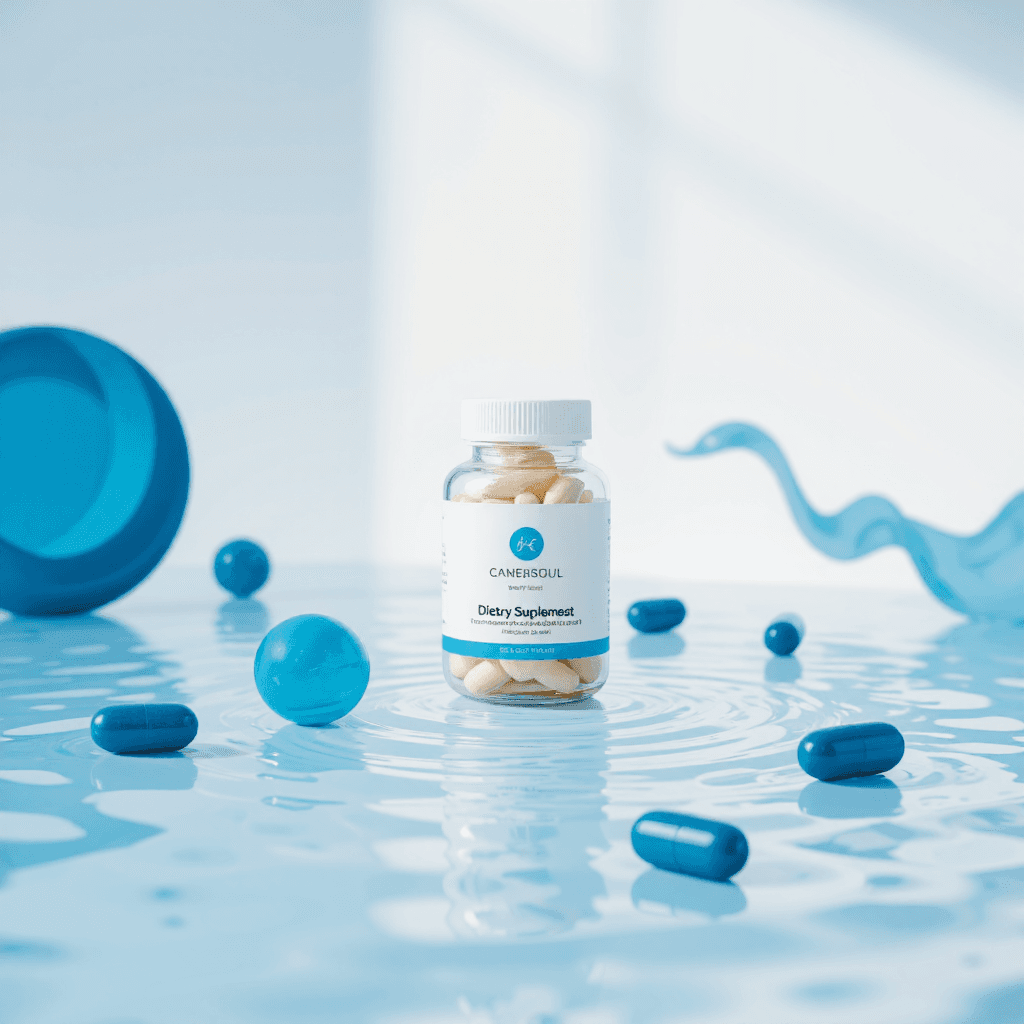 product photography of a bottle of dietary supplement capsules