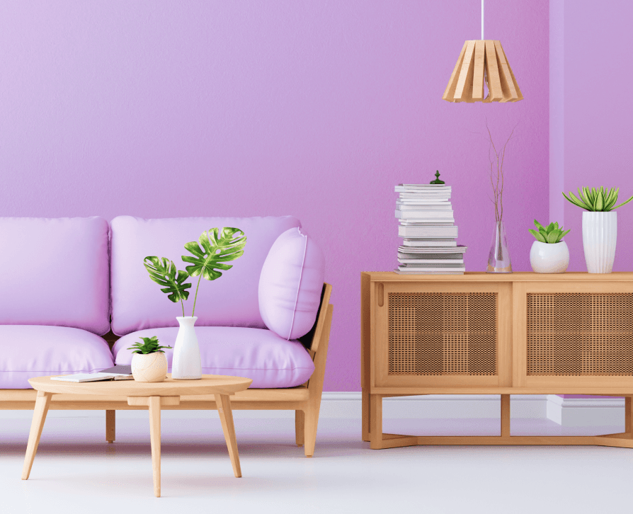 a purple sofa 