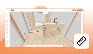Use tape measure to measure lengths in 3D Tiny House Designer software