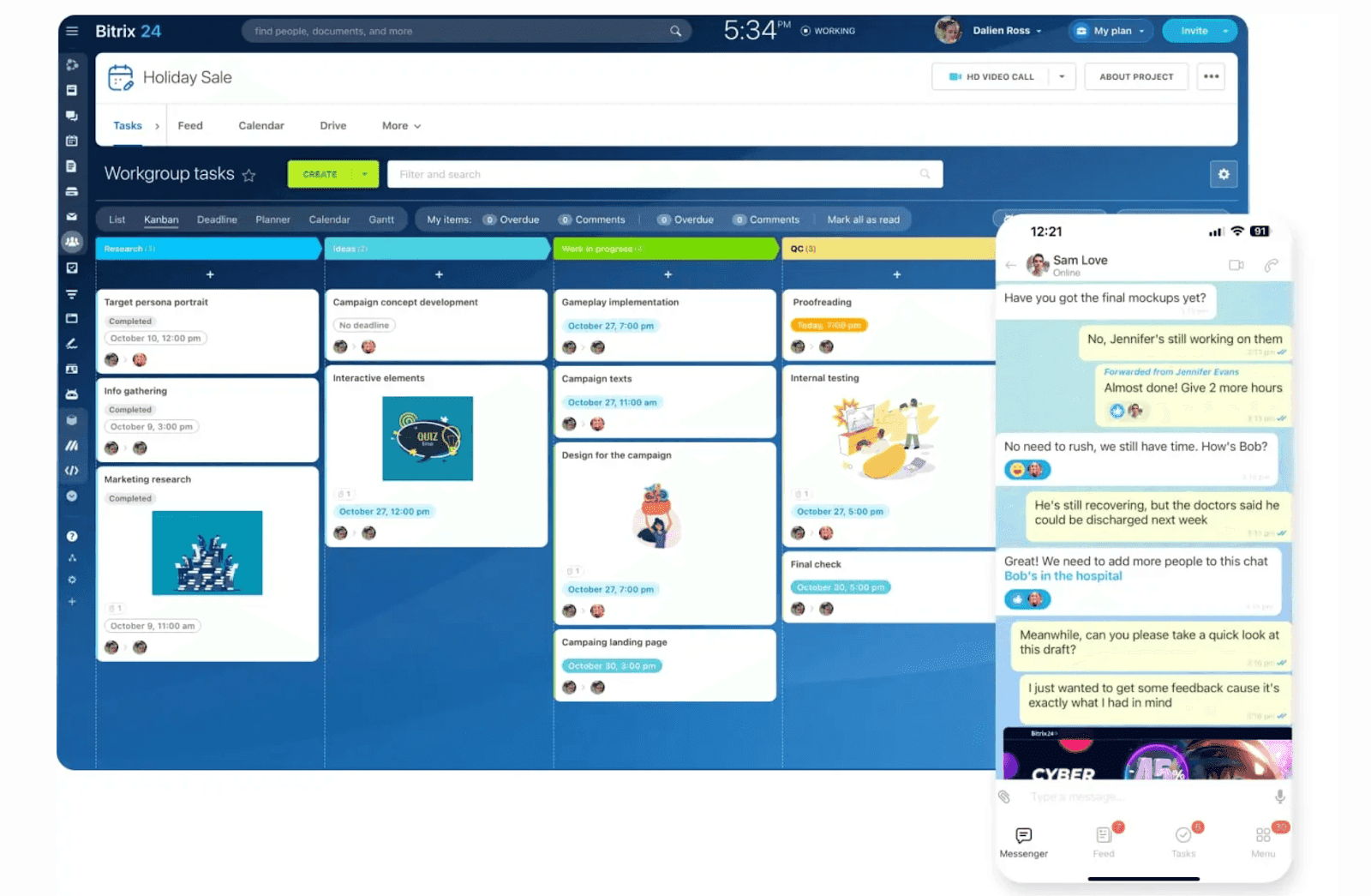 Team collaboration on Bitrix24
