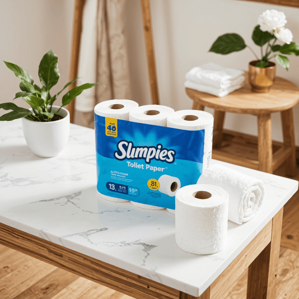 product photography of a pack of toilet paper rolls
