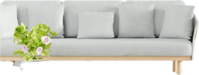Low sofa, three seats