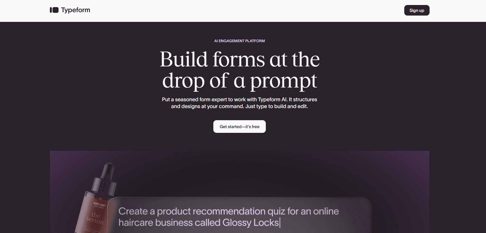typeform homepage