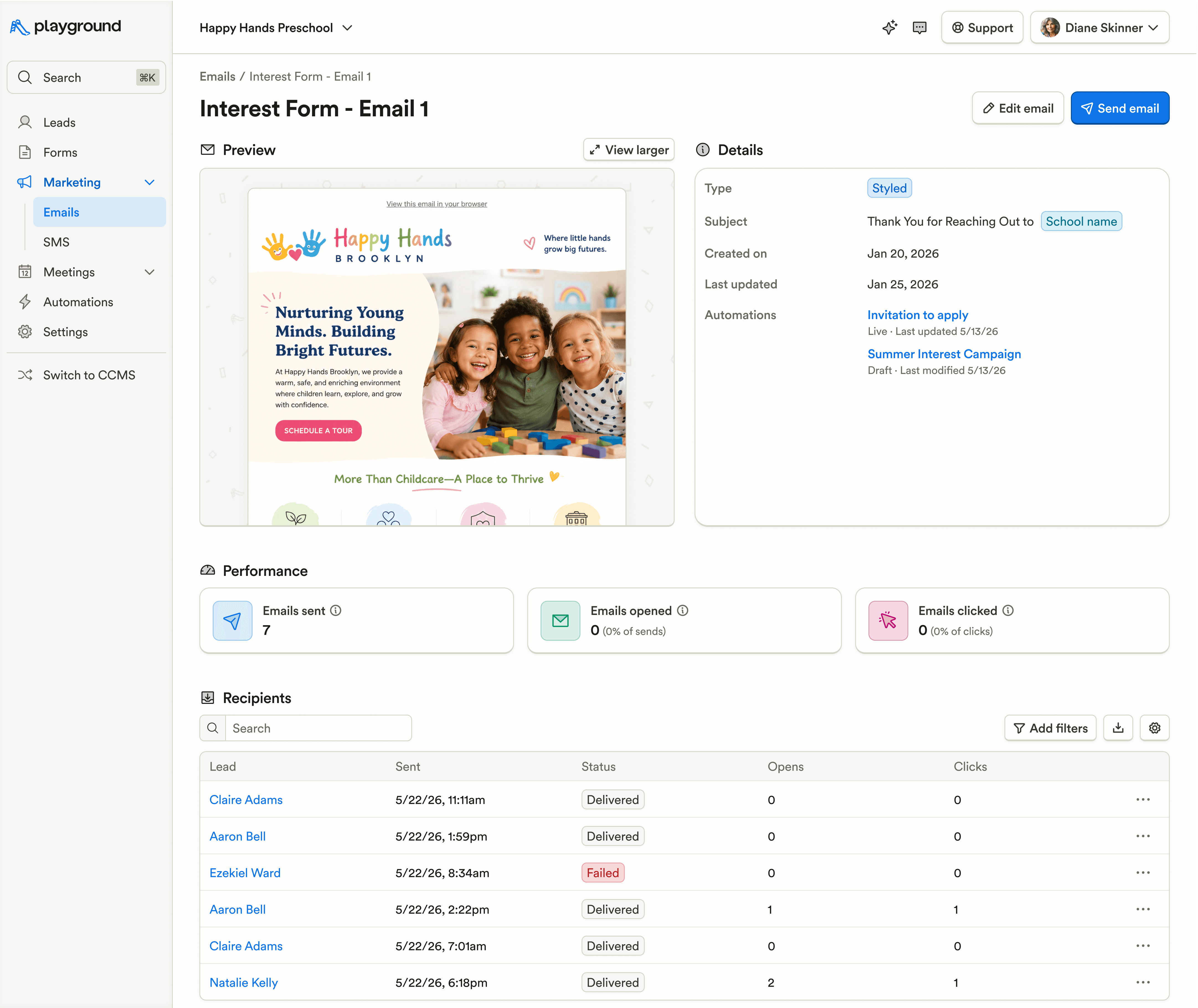 Email preview