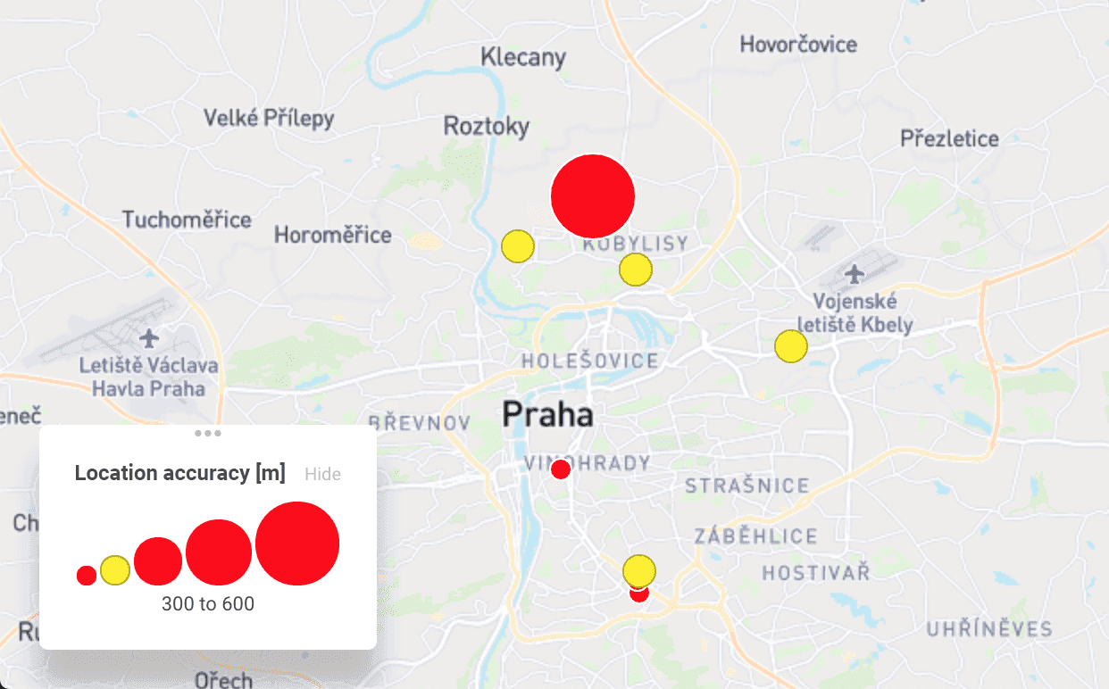 Location accuracy of COVID-19 in CleverMaps Studio.