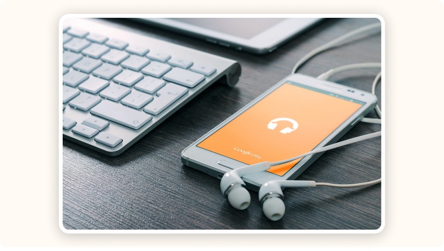 Smartphone with earphones