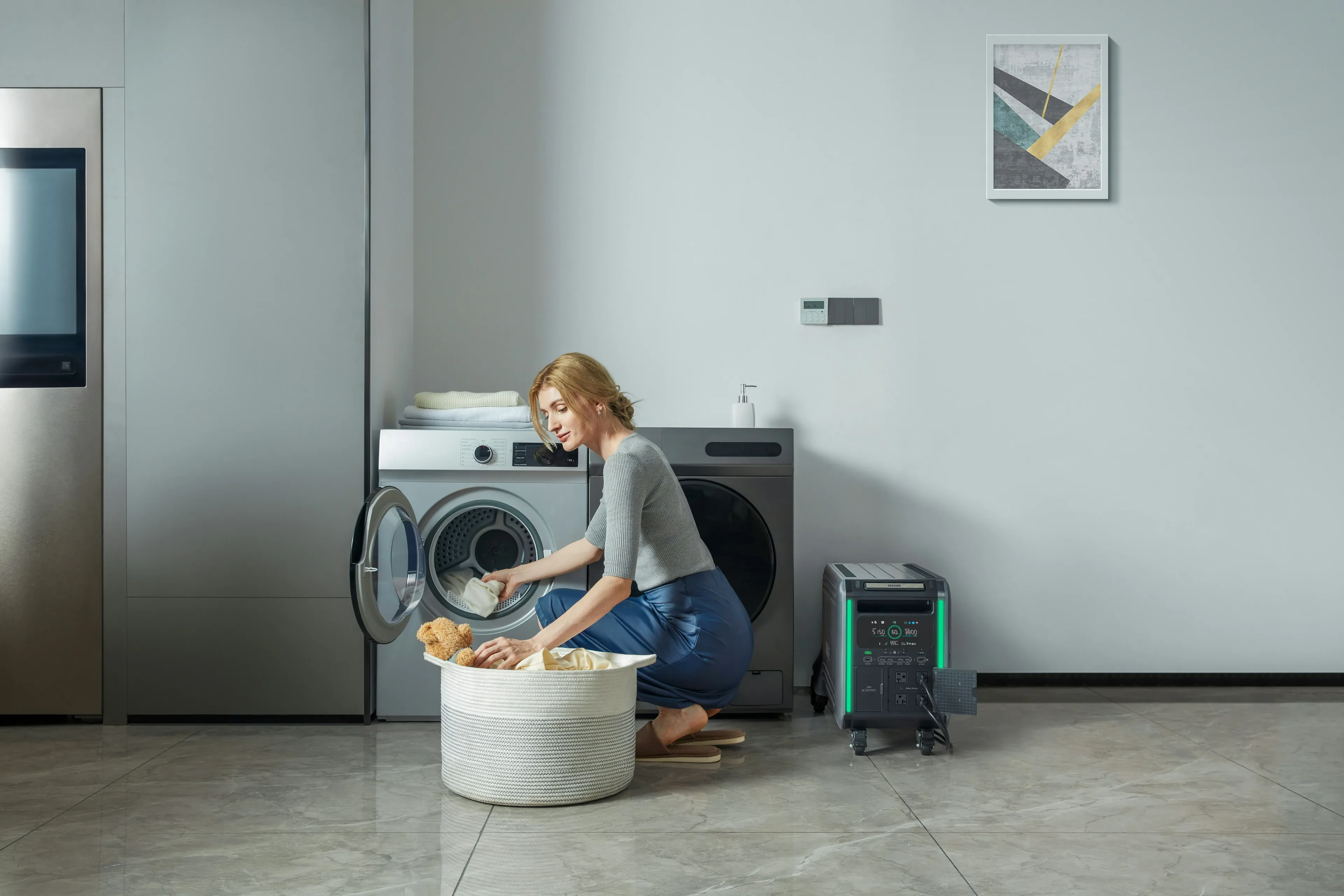 Woman doing laundry