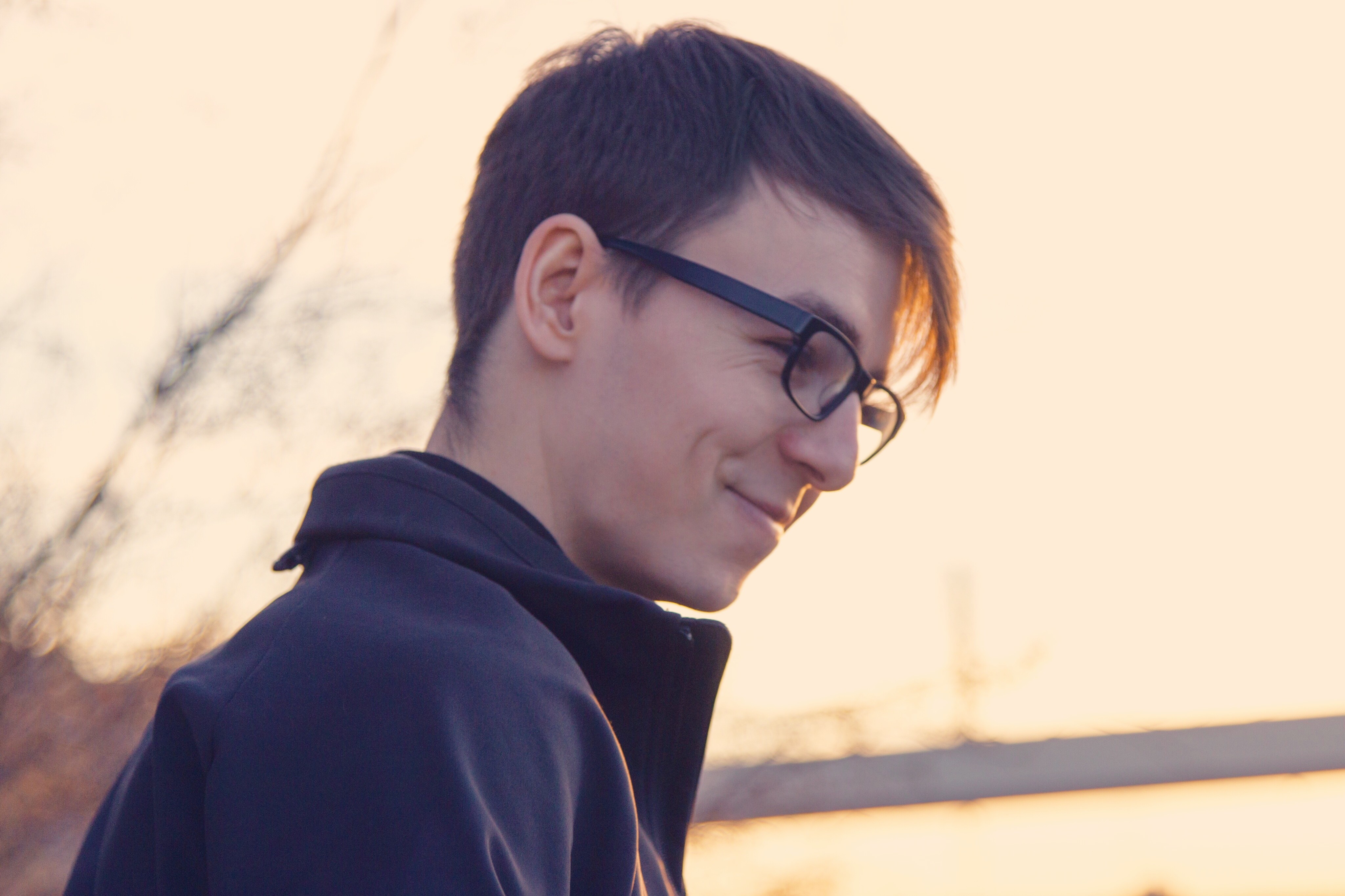 A young man riding a bicycle