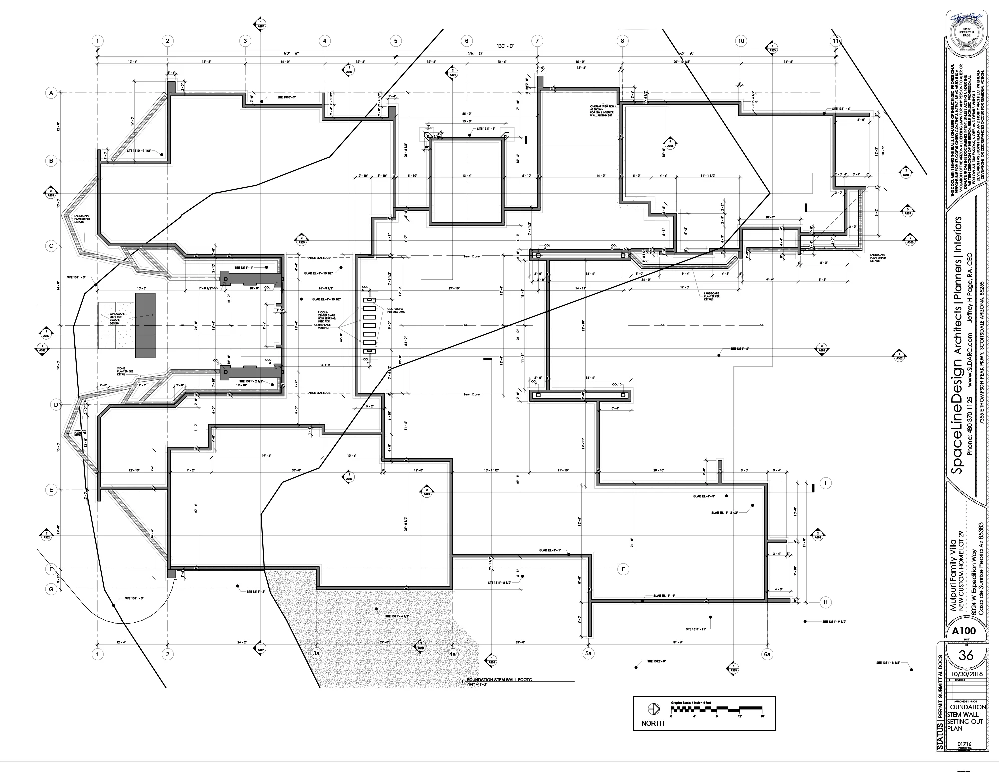 Blueprint plan by SpaceLineDesign, focused on contemporary home layout.