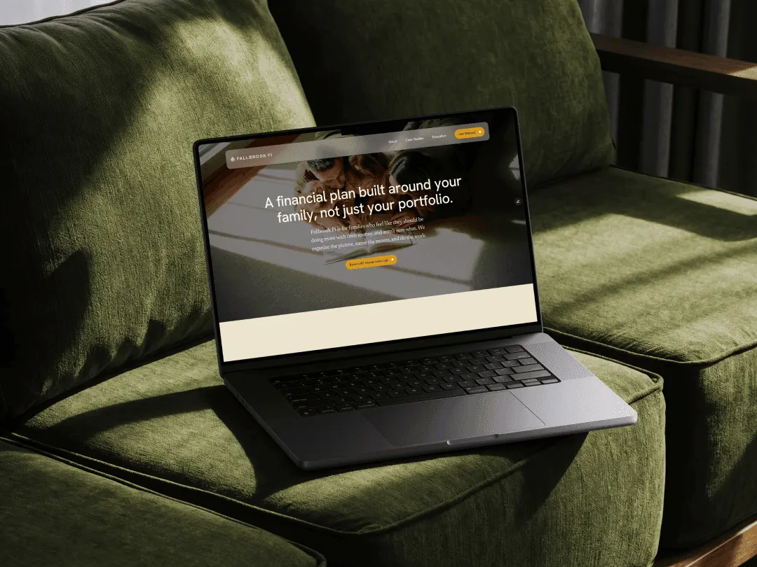 Fallbrook FI website on a laptop