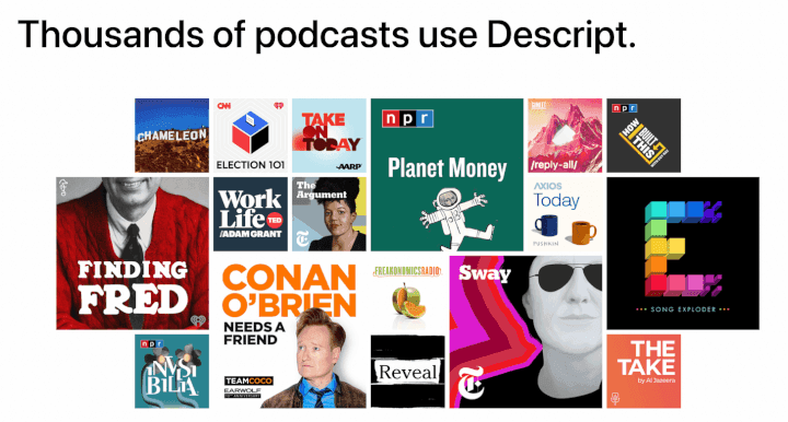 All your favorite podcasts - powered by Descript ⚡️