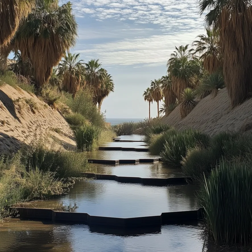 render vista paisaje y agua