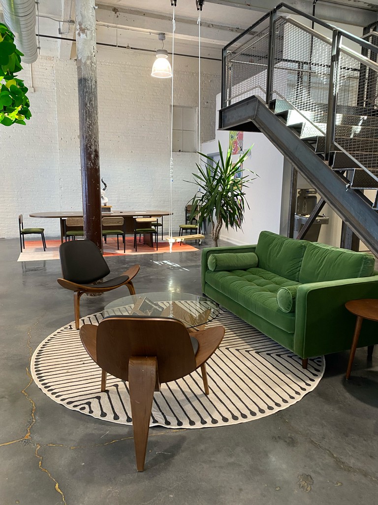 Team working at the table in well lit office