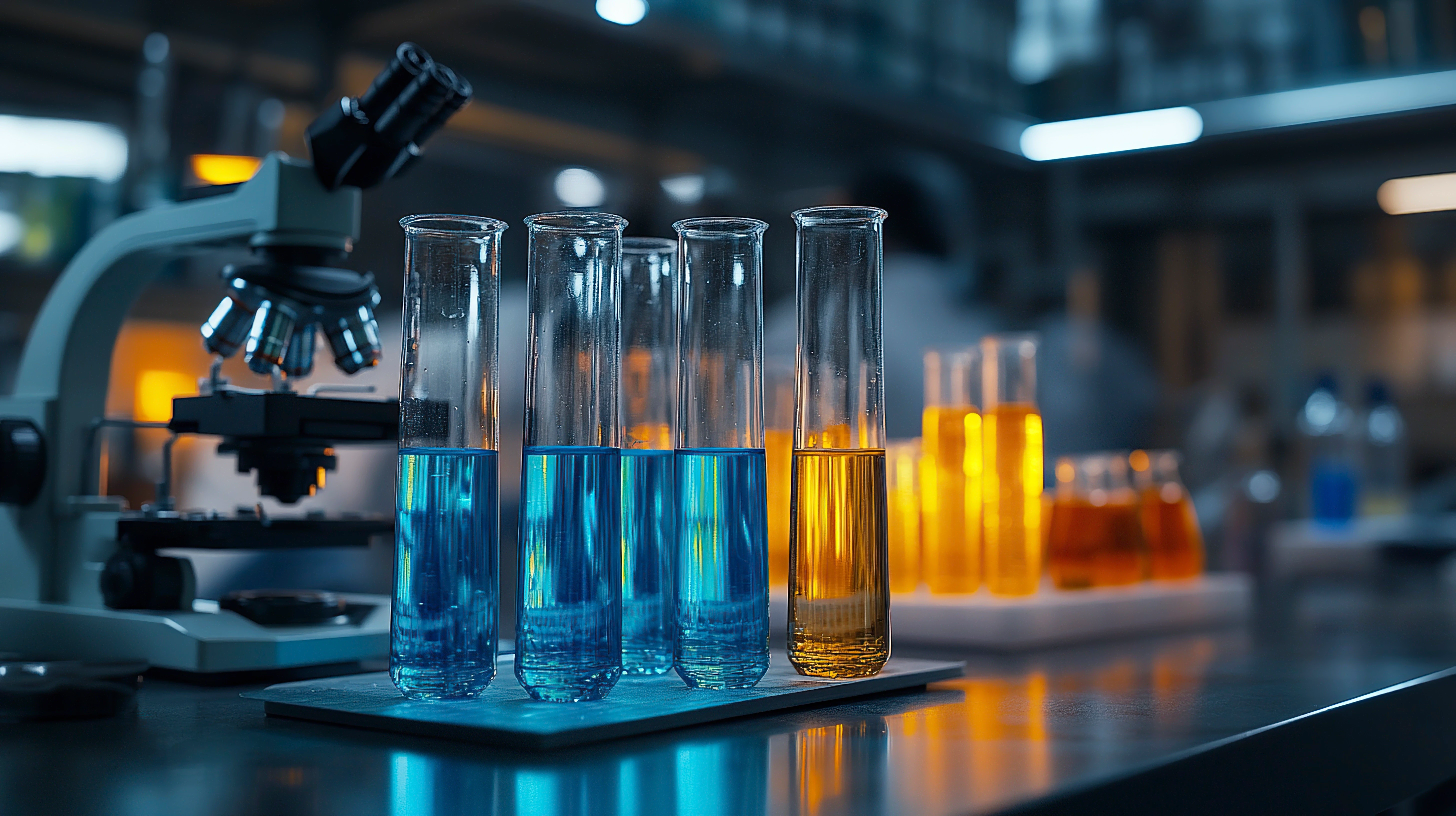 Different colo chemicals in tube