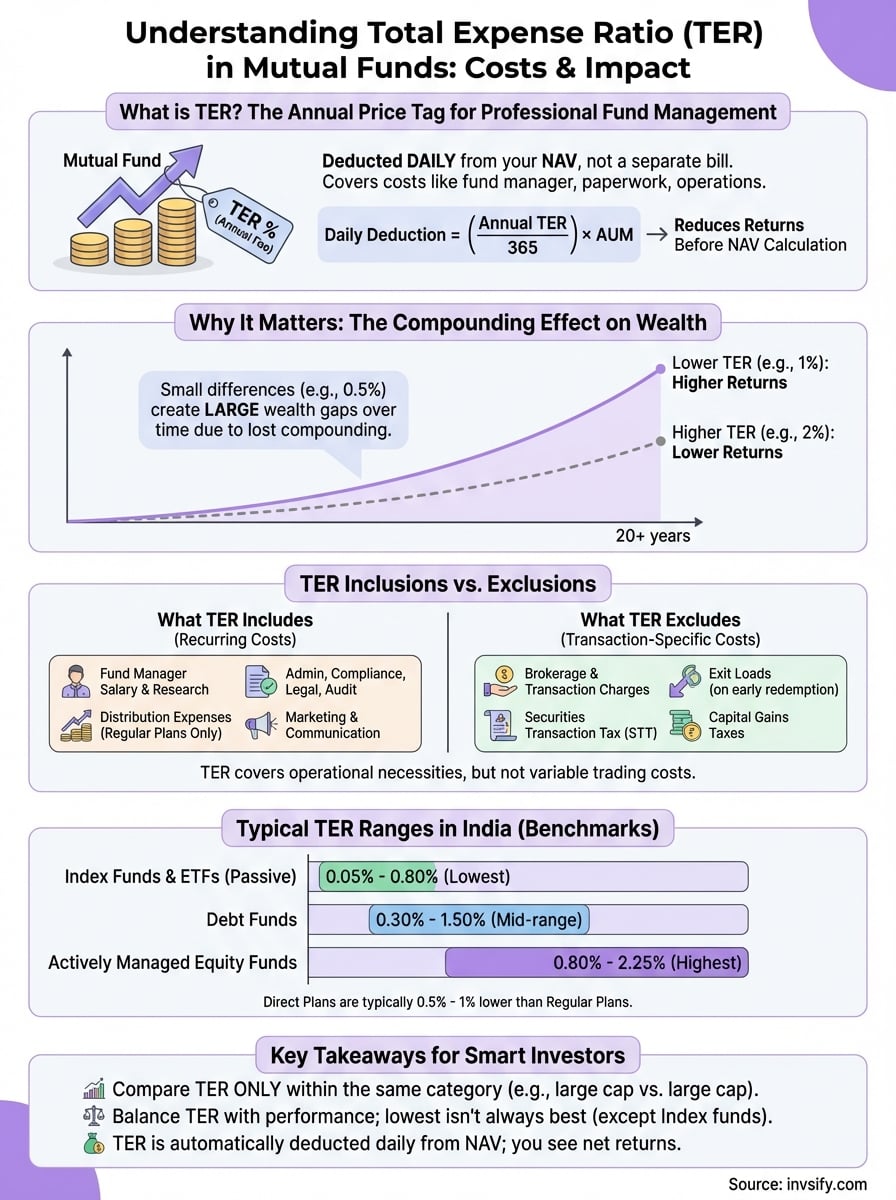 what is total expense ratio in mutual funds infographic