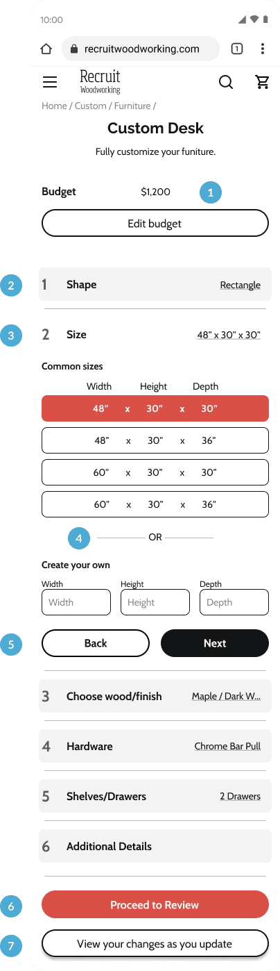 Detailed explaination of customization section