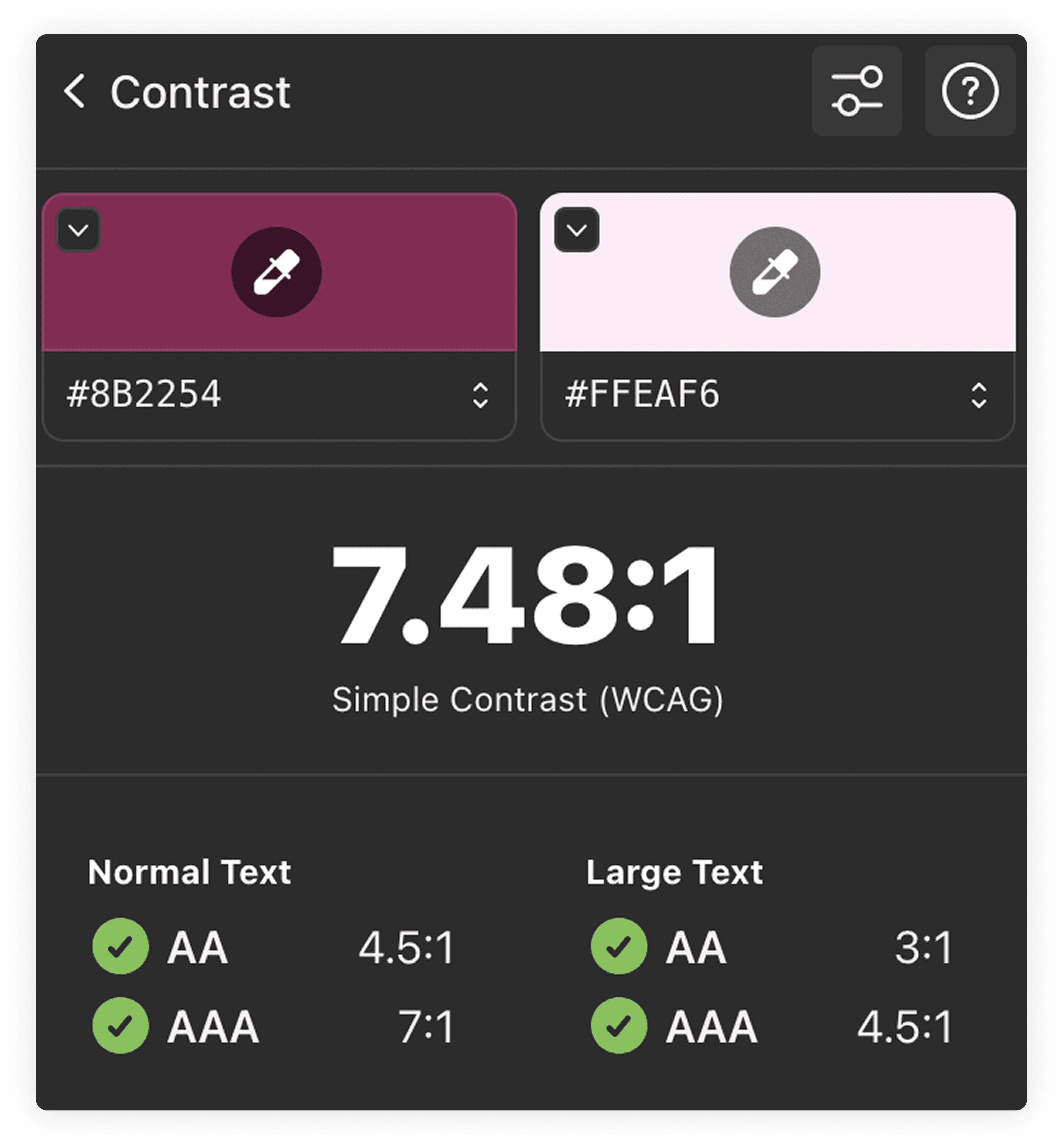 color contrast checker for maroon and pink