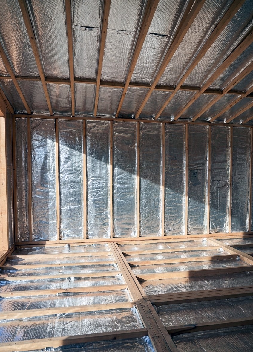 Bulk inert gas bubble insulation rolls for commercial metal buildings