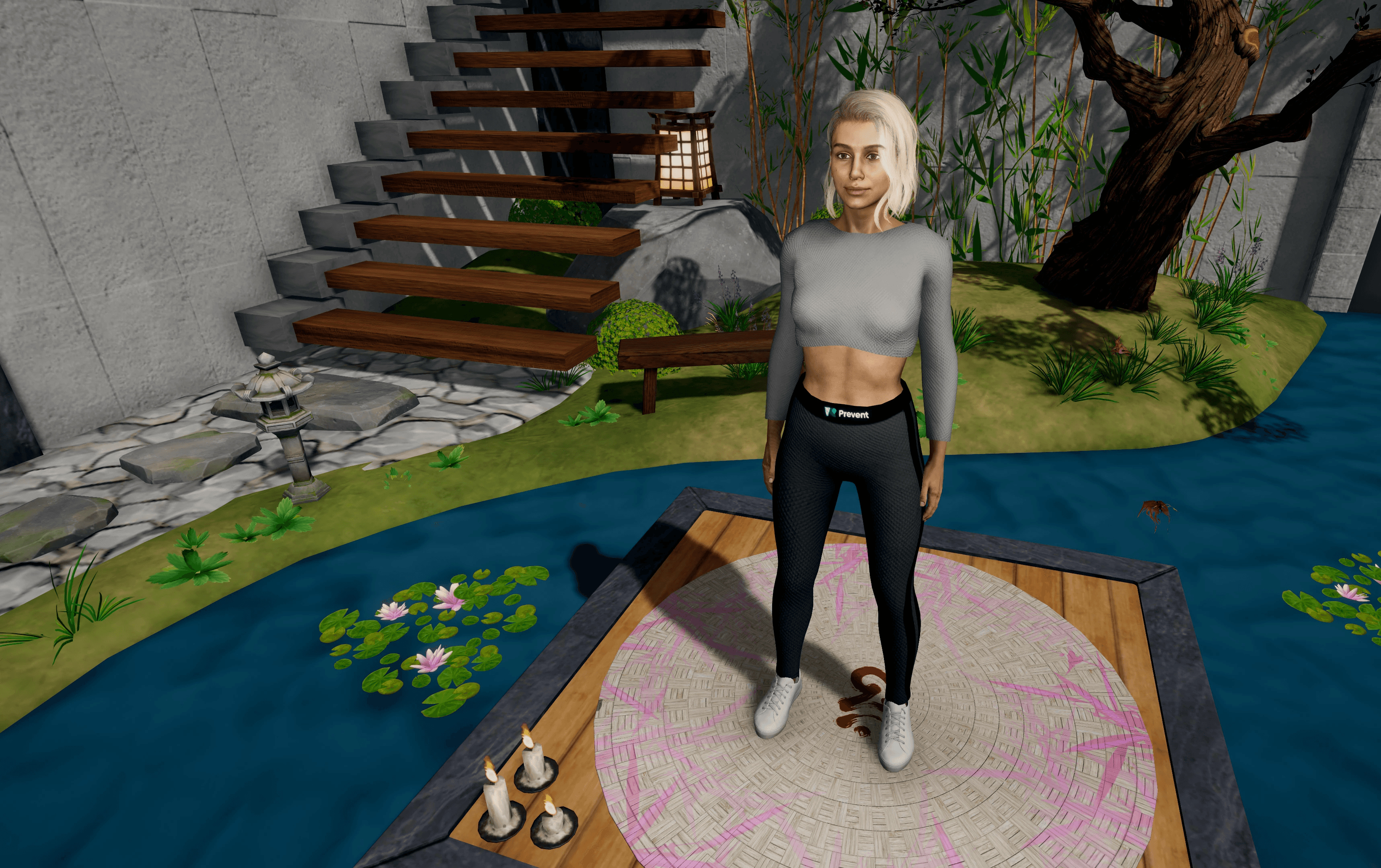 Trenérka Alex provází cvičením VR Prevent