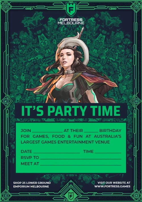 Vela themed party invitation