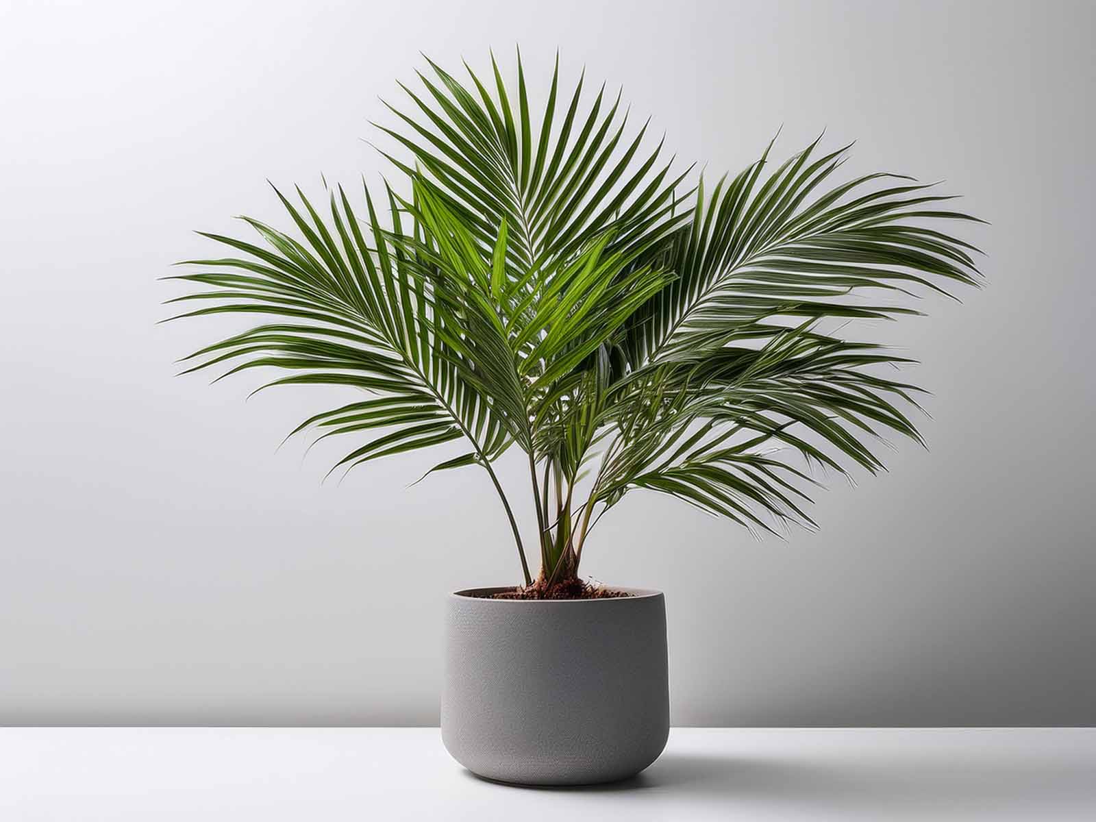 Areca Palm with lush, arching fronds enhancing a modern St. Louis office, supplied and maintained by Tropical Decor.