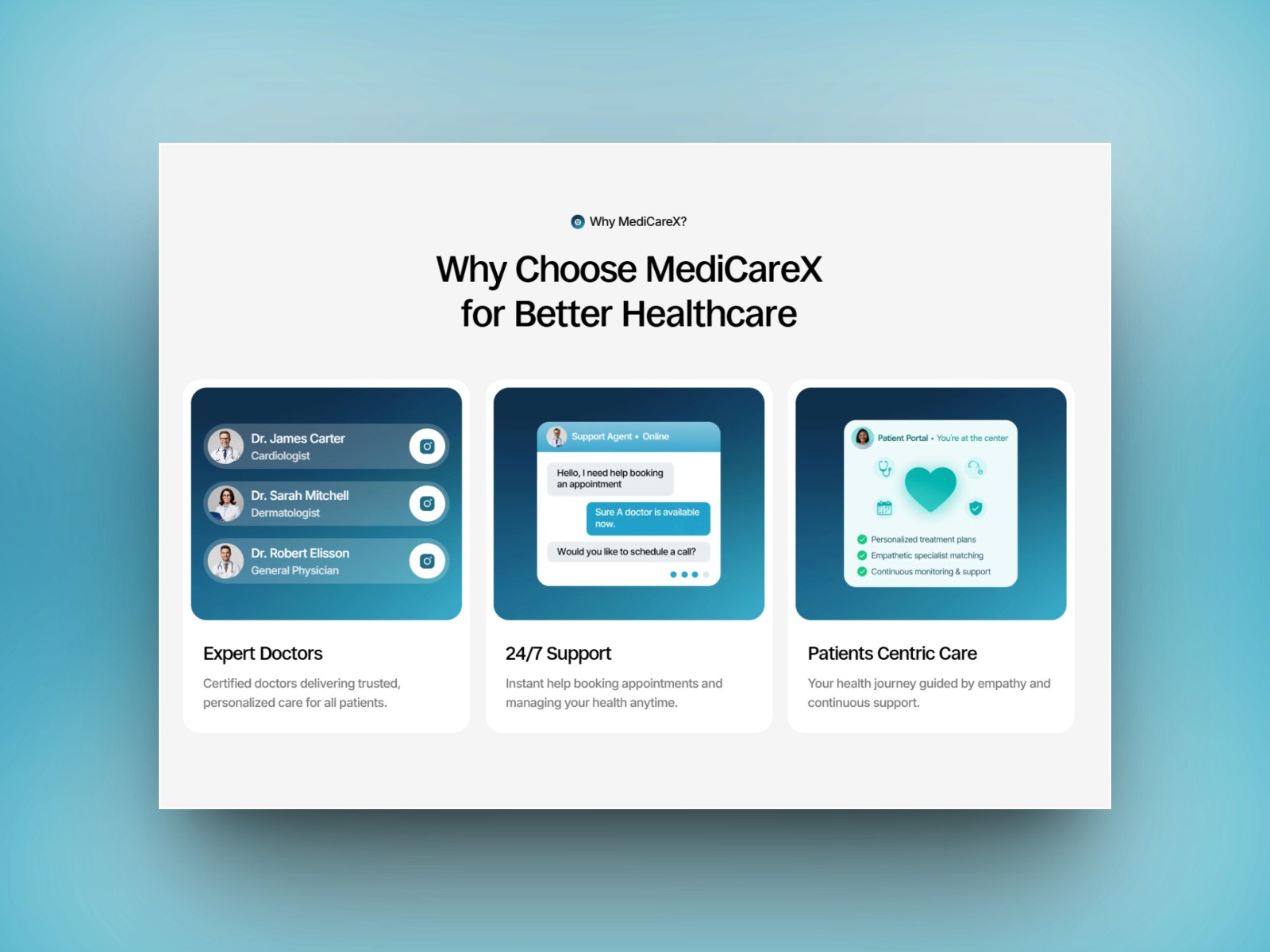 Medicarex — 专业彩色医疗健康网站设计灵感