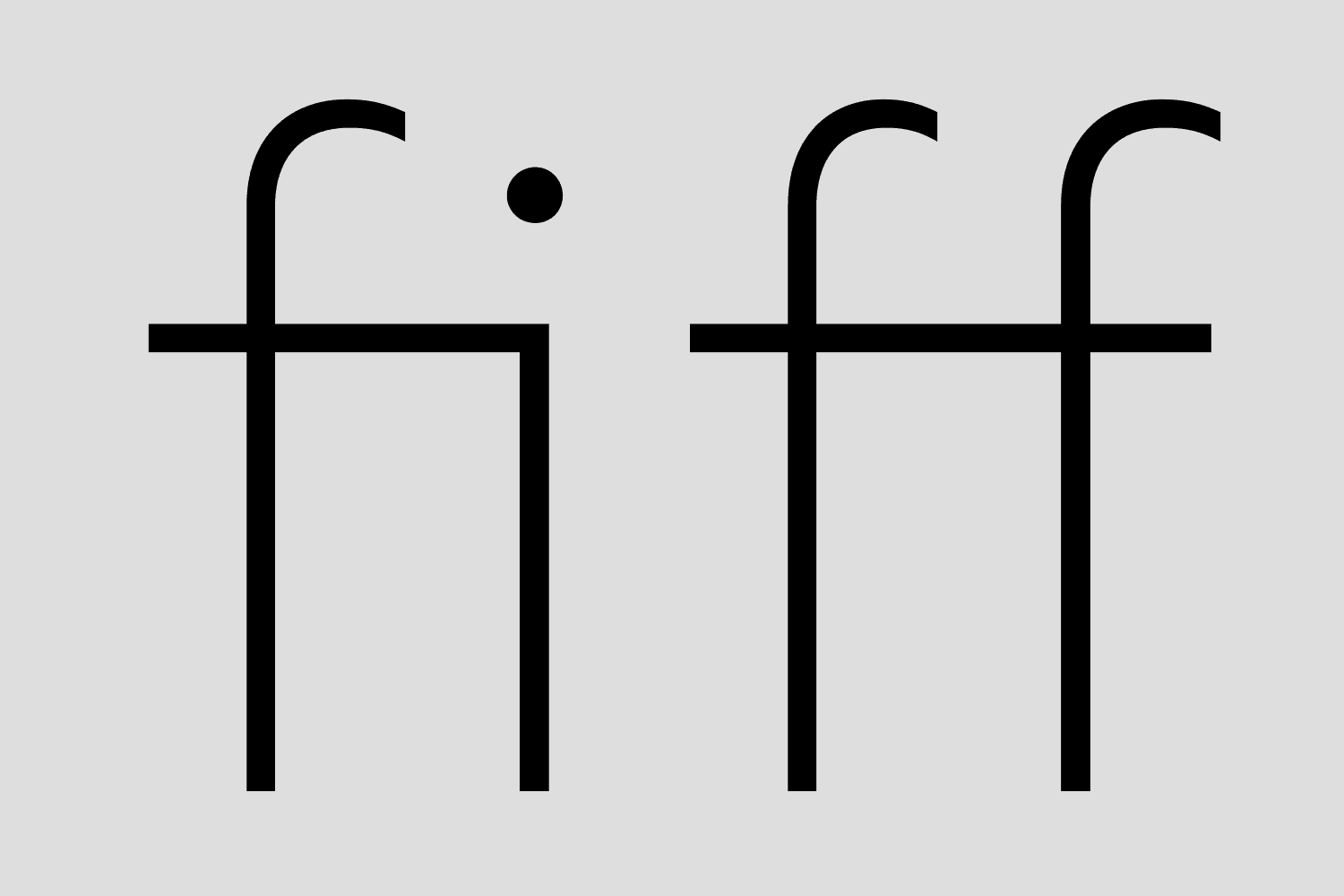 Ligatures “fi” and “ff” in Lader Thin font, showcasing clean and friendly font details