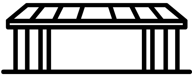Petit icon noir d'une veranda en 2D de MaisonN