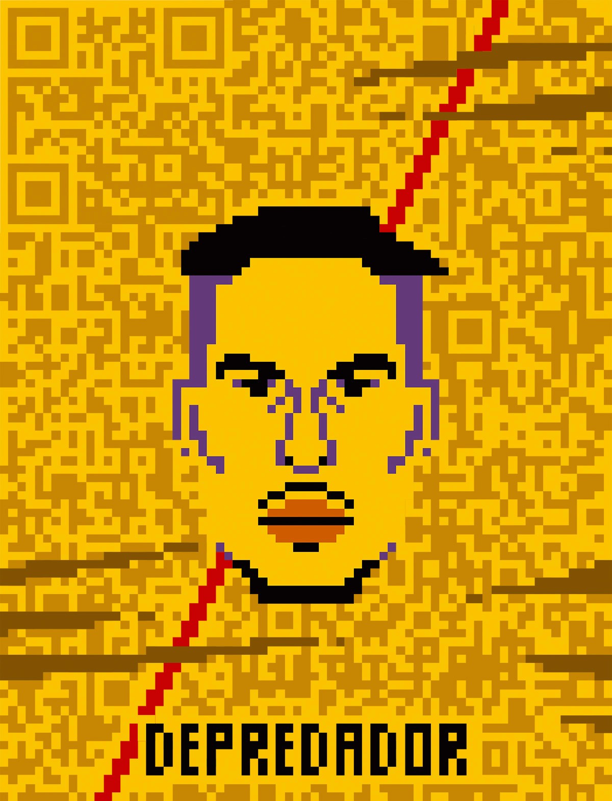 Pixel illustration of the peruvian footballer Paolo Guerrero for Tschuttiheftli 2018.