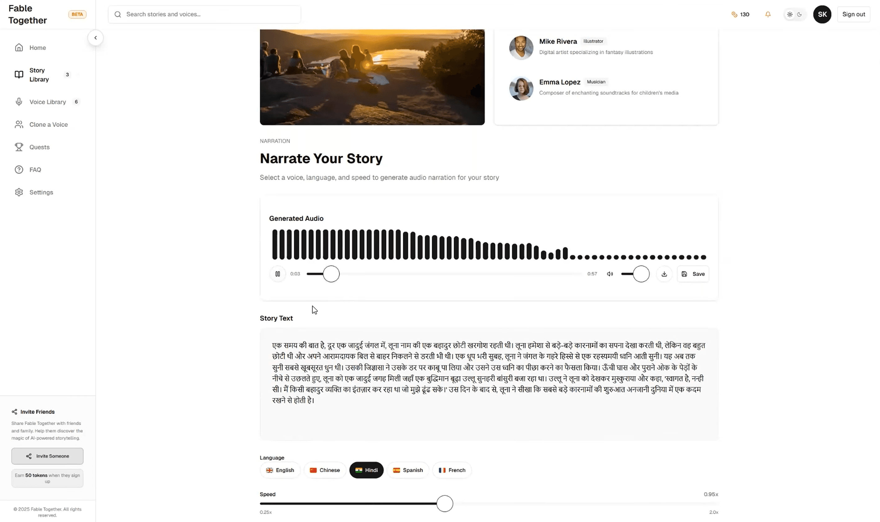 Fable Together storytelling interface