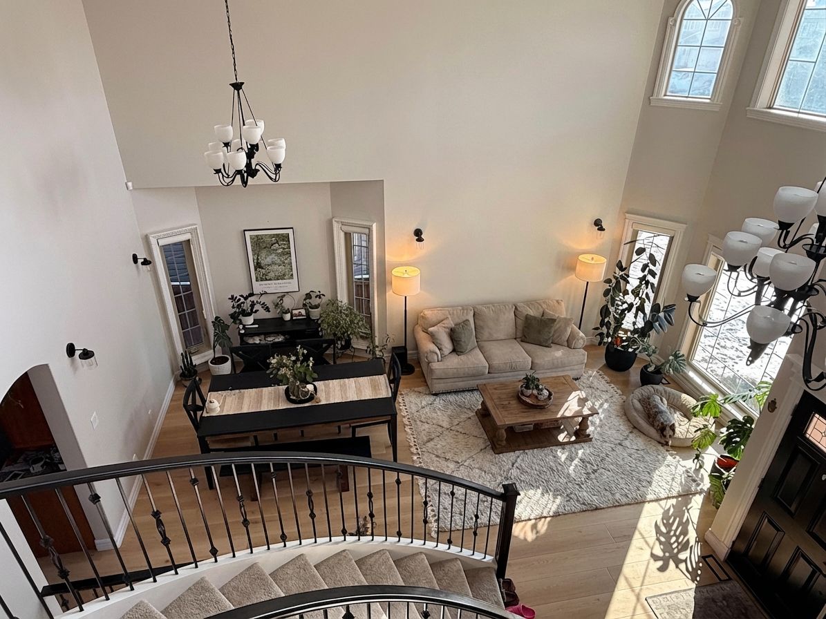 Conversation layout with two sofas facing each other designed by AI