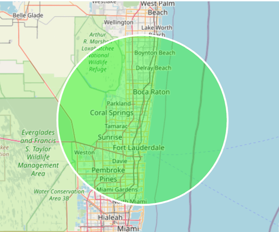 map of Pompano Beach and Surrounding areas