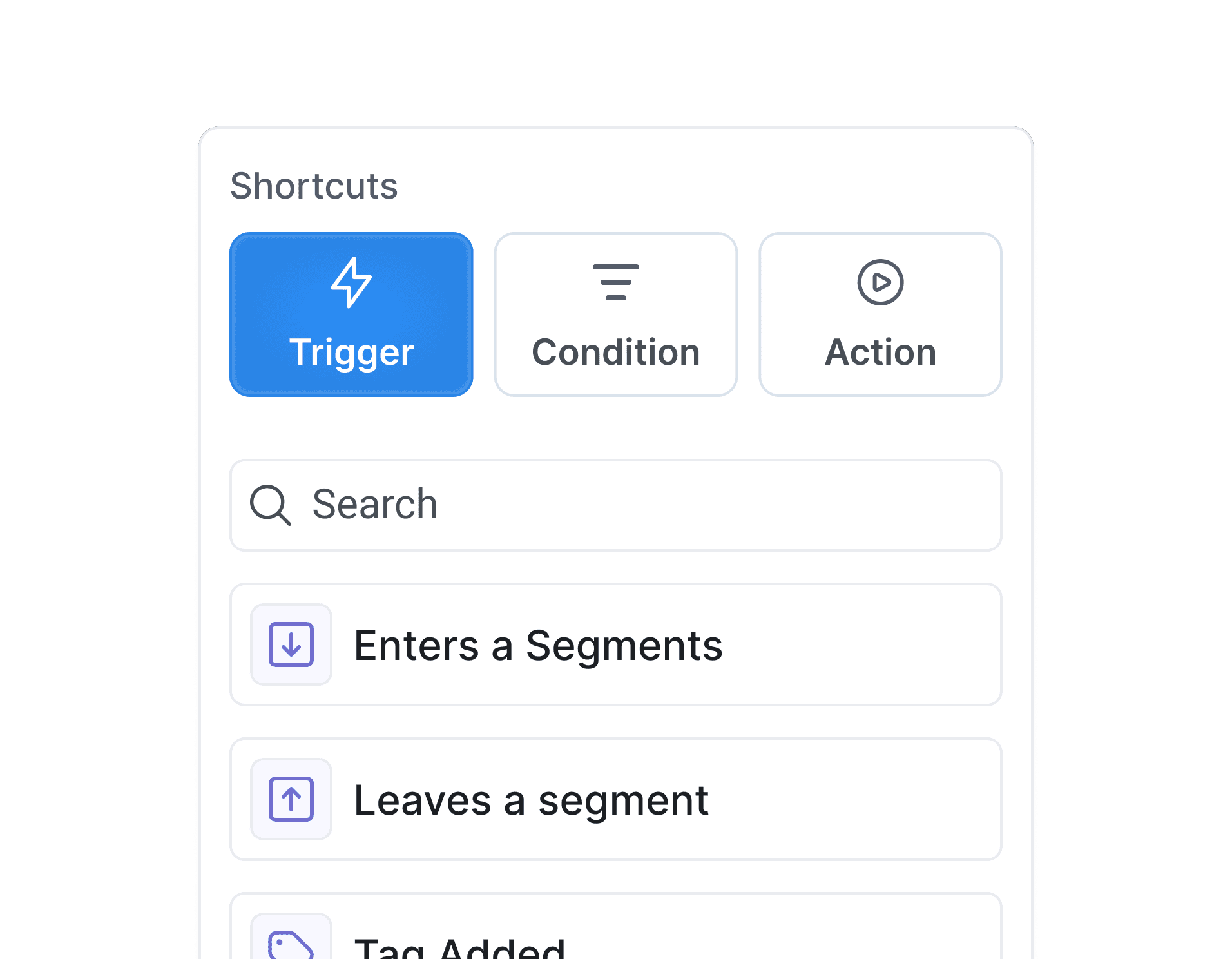 The image features the app's search button, clearly visible for users to start their search.