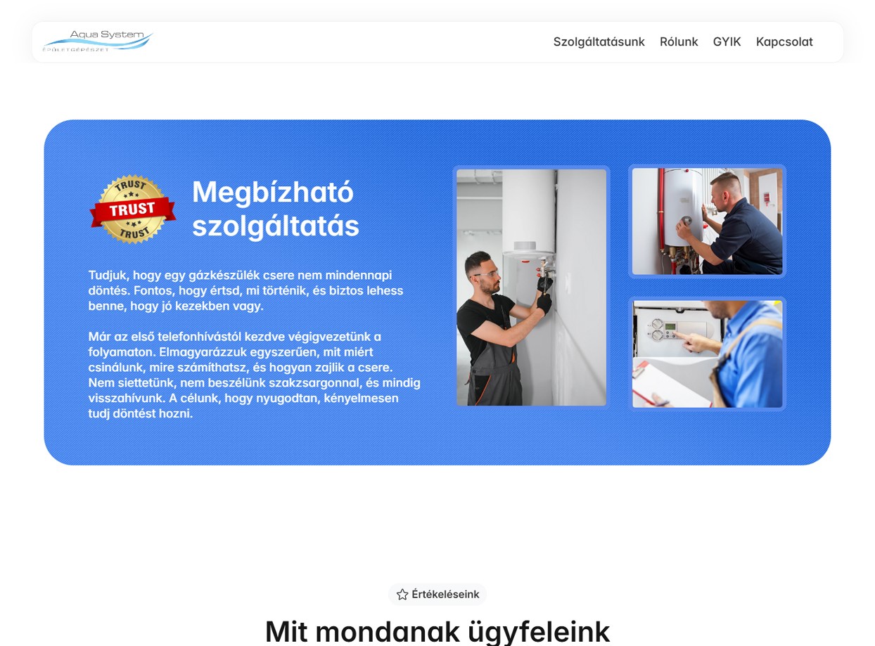 megbízható szolgáltatás szekció