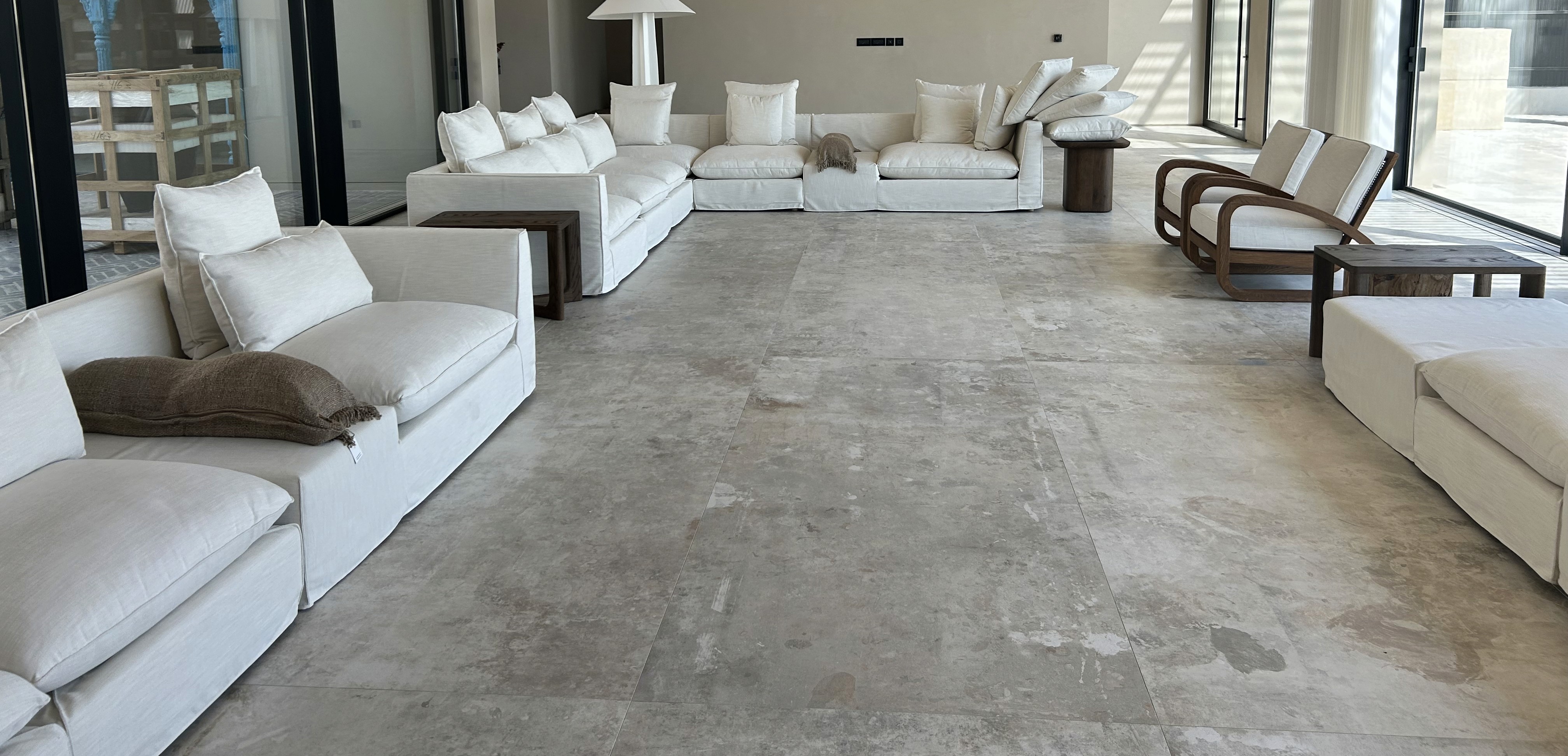 Cement and ceramic flooring texture