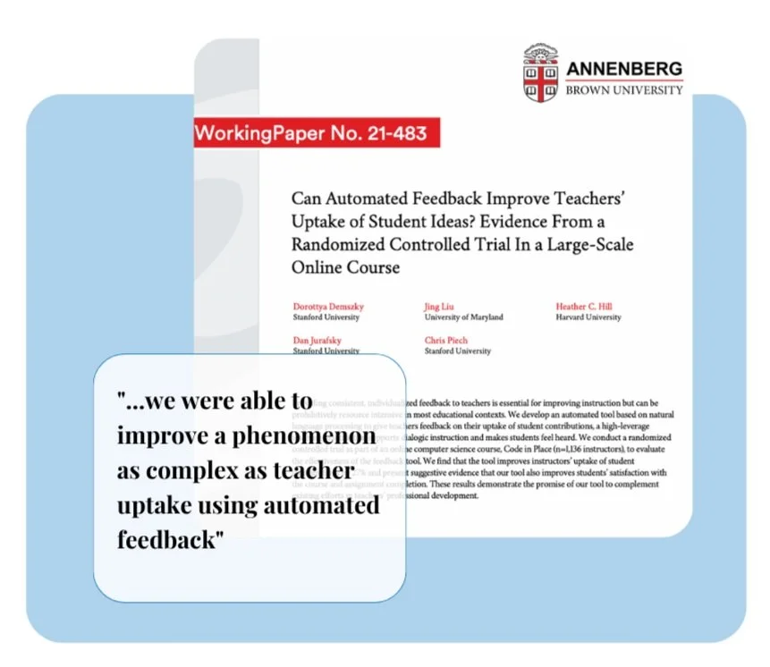 New Independent Research: How automated feedback empowers teachers to improve learning