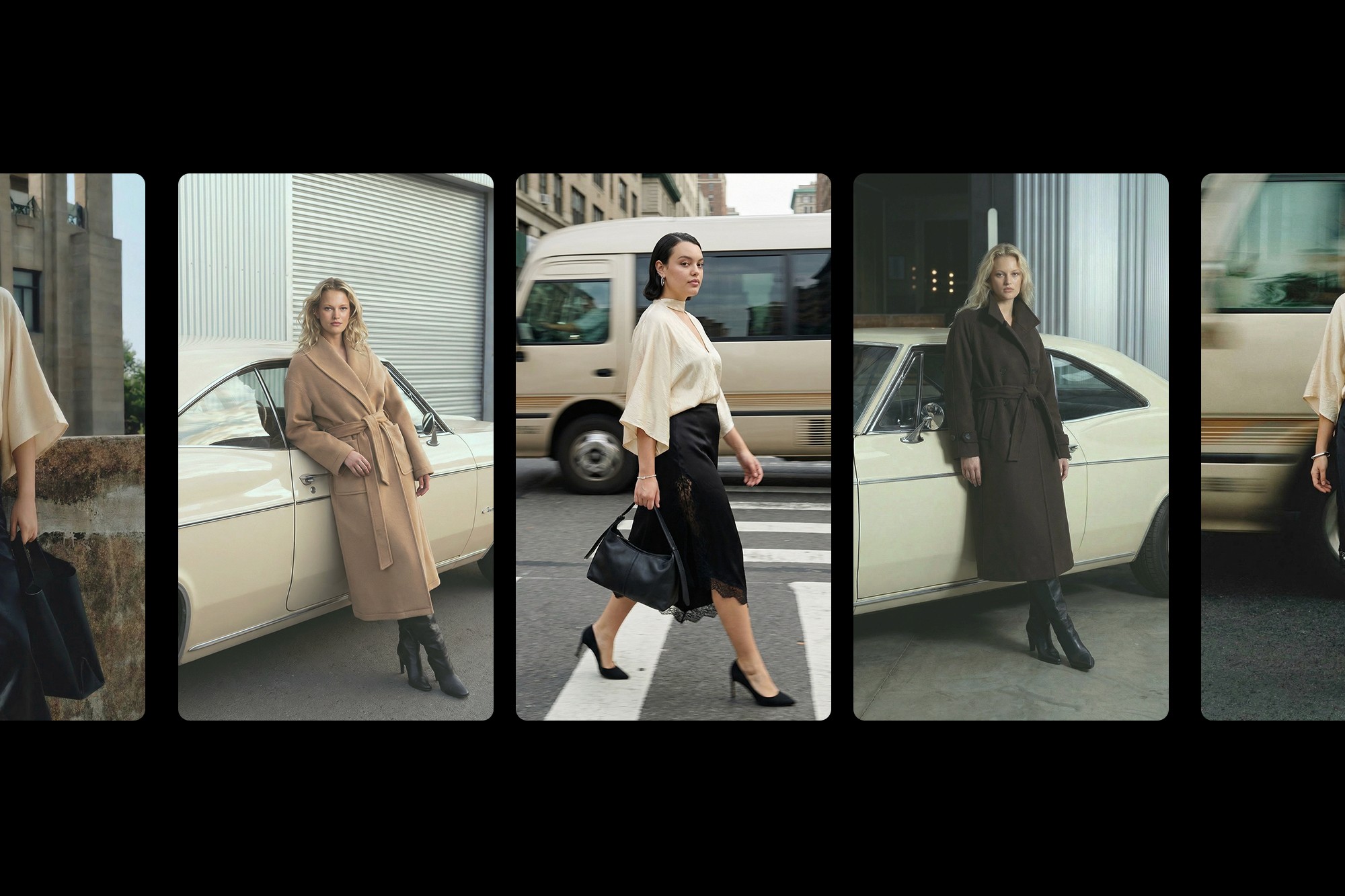 Streetside billboard with flyposters of the Batch.Works brand and illustrations